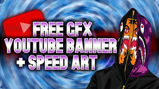 #1 FREE GFX! | BAPE YOUTUBE BANNER + SPEED ART! @Jojodesiqns