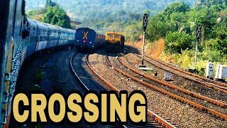 EPIC CROSSING : 10103 Mandovi Express Crossing with 10104  Mandovi Express | Konkan Railways