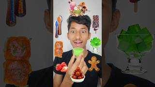 Emoji Eating Show ASMR🤩💚 #asmr #mukbang #food #shorts #shortvideo