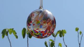 Sienna Glass Glass Ball, Parrot Feathers