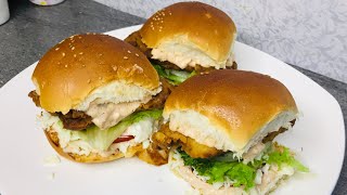 How to make KFC Style Zingeratha Burger / lftar Special Burger Recipe / Everydayfood