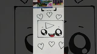 Drawing YOUTUBE LOGO. #SHORT