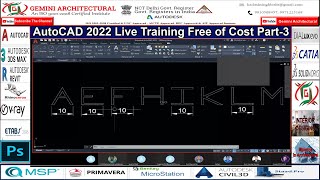 AutoCAD 2022 Live Training Free of Cost Part-3 in Hindi (Gemini Architectural)