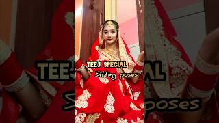 Teej special sitting poses/sitting pose in saree🌹/RADHA RAJVANSHI ❤️ #viral #ytshorts #teej #shorts