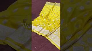 Haldi Yellow Colour Saree Mashru Silk #mashrusilk #haldiceremony #yellow #goldzari #goldsaree #silk