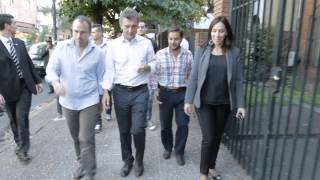 Mauricio Macri, María Eugenia Vidal y Diego Valenzuela en Tres de Febero