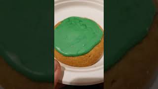 Cookies with green frosting.