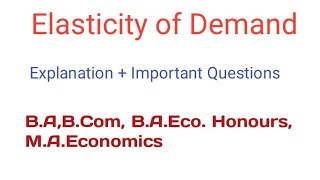 Elasticity Of Demand |