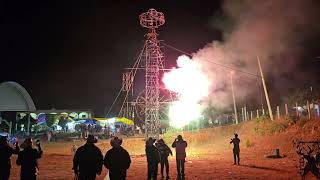 Yerbabuena,fuegos artificiales, en honor a Cristo Rey