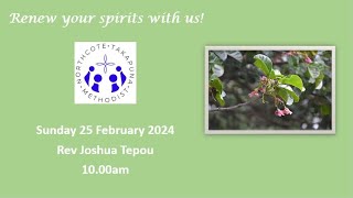 25th February 10:00am. Northcote Takapuna Methodist Parish.