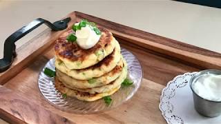 Thanksgiving Leftovers: Cheesy Cheddar & Chive Potato Pancakes