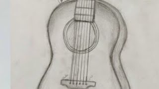 How To Draw Realistic Guitar Sketch || musical instrument pencil sketch drawing || pencil sketch