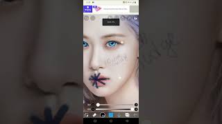 Roseanne park light blue  smudge edit #ibispaintx #viralvideo #trendingshorts like share sub com. 🖤💗