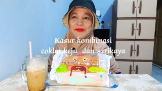 Sarapan roti kasur 3 varian rasa coklat keju sarikaya‼️minum nya pop ice vanila late