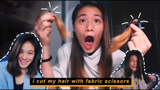 i cut my hair with fabric scissors and here's what happened...