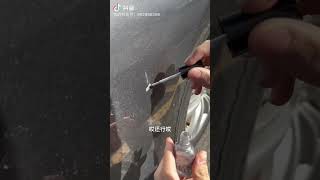 车子有了三道杠，老公执意要给车美容，最开始我们买的scratch doctor，可能刮痕太深了，没有用。最后用指甲油盖上，不生锈就行 （我也不懂：😂 #shorts