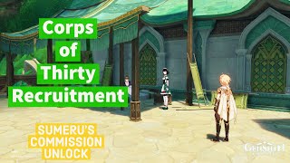 Corps of Thirty Recruitment - Sumeru's Commission Menu Unlock Quest