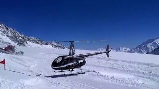 Swiss Alps Helicopter Flying: Solo Take-Off & Approach Jungfraujoch (3450m)