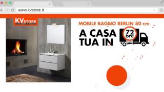 Kv Store Mobile Arredo Bagno sospeso 80 cm con cassetti modello Berlin