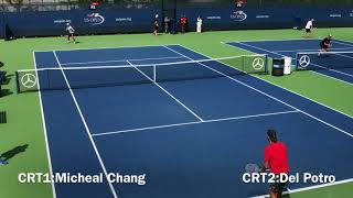 Del Potro & Micheal Chang Practice Next To Each Other@US OPEN '17