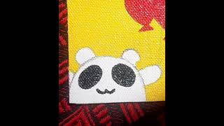 ||cute panda acrylic painting||canvas painting|| #art #viral #acrylic#shortvideo #canvas #karabi