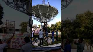 Satellite Earth Station Antenna installation (mounting on stand)