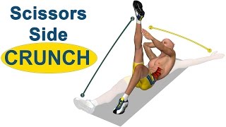 تمارين البطن منحرف لل:Scissors Side Crunch