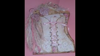 Pink Rose Corset Altered File Folder