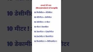 लम्बाई की माप | measurement of length #gk #shortvideo #viralvideo