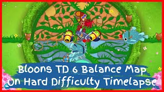 Bloons TD 6 Balance Map On Hard Difficulty Timelapse