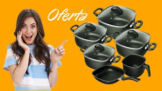 [ Novo ] Conjunto de Panelas Antiaderente 6 Peças Preto Patolux