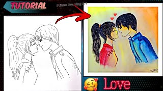 How to Draw a Valentine Couple Drawing😍 | Romantic Couple Drawing Easy - Step by Step