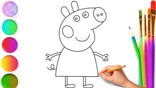 How to draw Peppa Pig Step by Step.Cómo dibujar a Peppa Pig paso a paso.पेप्पा सुअर ड्रा