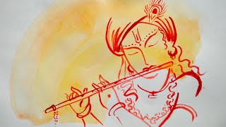 drawing Lord Krishna with brush #krishna