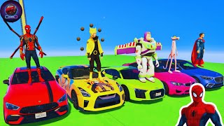 SUPER CARS AND SPIDER-MAN’S MEGA RAMP VICTORY! 🌟🚗 | GTA V