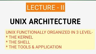 LECTURE -II : UNIX ARCHITECTURE