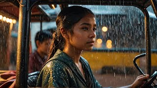 rainy day 🌧️ Girl Meditates in Rain 🌧️ Inside Rickshaw, Life Changing Moment!