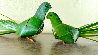 Coconut Leaf Bird | Parrot Making With Coconut Leaves | Coconut Leaf Craft | @Aishwarya Ram