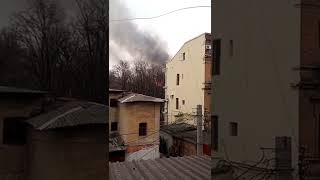 Горит здание областного Управления полиции в Харькове / Burning police building in Kharkov