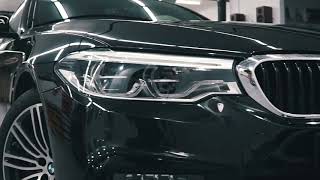 Оклейка передней части  автомобиля Bmw 5 полиуретановой пленкой