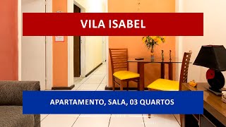 AP0114 - Vila Isabel, Praça Drumond, apartamento, sala, 3 quartos, banheiro, cozinha, área.