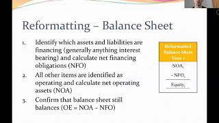 Lecture 4B Reformatting Financial Statements