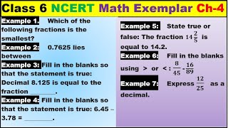 Class 6 Math Ch-4 Example 1 to 7 Math NCERT Exemplar Solution|MATH|NCERT|Fractions and Decimals|CBSE