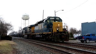 Two Trains with Classic EMD Leaders in Fortville, IN