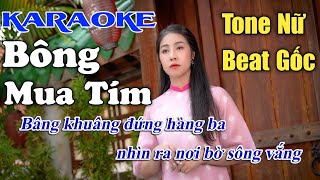 KARAOKE Bông Mua Tím tone nữ beat gốc Thuý Phượng Bolero