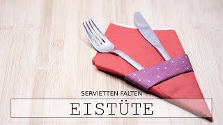 Originelle EISTÜTE » Servietten zweifarbig falten