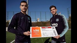 Pau Bargalló entrega a Sergi Roberto la primera entrada de los World Roller Games Barcelona 2019