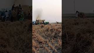 John Deere 5050 D With Harnam paddy thresher #tractorvideos #farmingvideos #trending