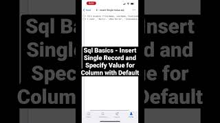 Sql for Beginners - Insert Single Record and Specify Value for Column with Default #sqltutorial