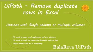 UiPath Excel Remove duplicate | Multiple columns (remove duplicates)